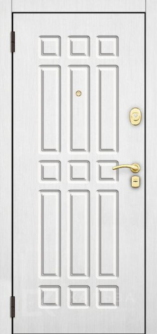 Фото №2 «Металлическая дверь венге с аркой белая классическая панель №30»